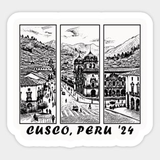 2024 Peruvian Cusco Peru Artistic Hand Drawn Style Sticker